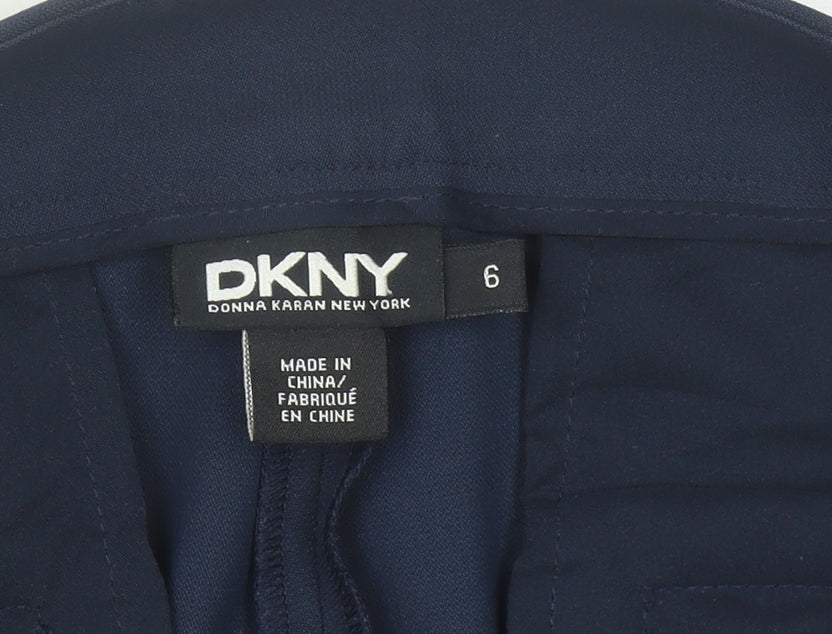 DKNY Women’s Blue Slim Fit Straight Leg Trousers Size 10