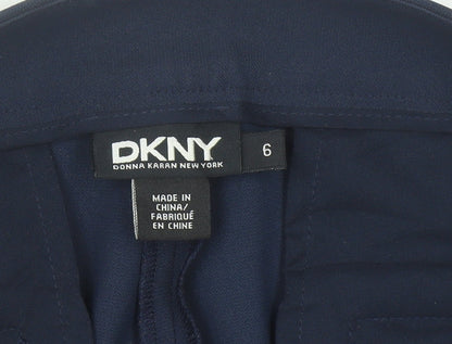 DKNY Women’s Blue Slim Fit Straight Leg Trousers Size 10