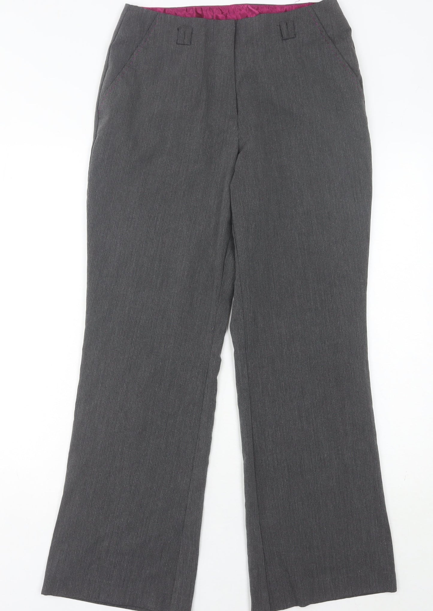 David Emanuel Women’s Grey Size 10 Straight Leg Dress Trousers