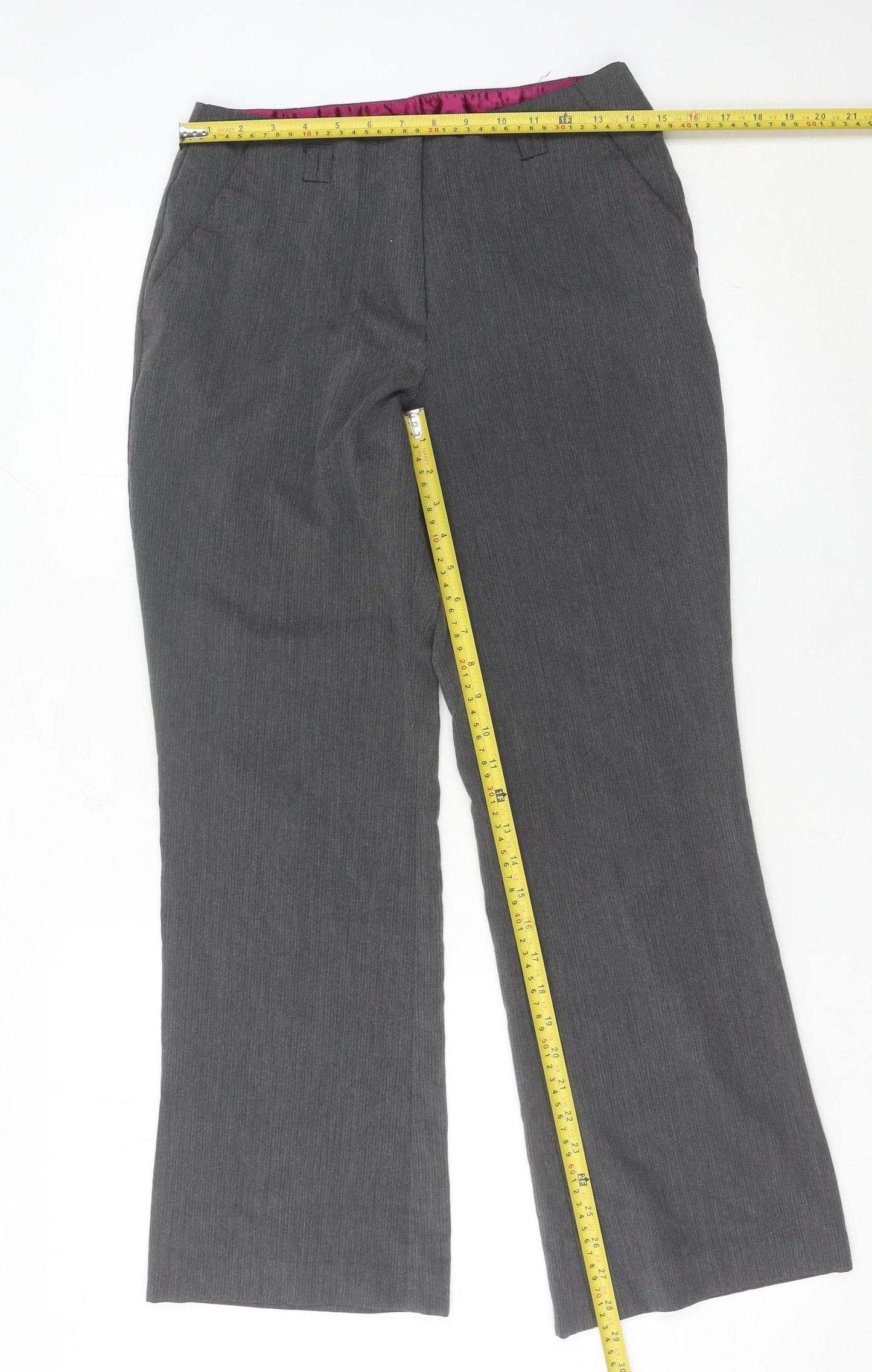 David Emanuel Women’s Grey Size 10 Straight Leg Dress Trousers