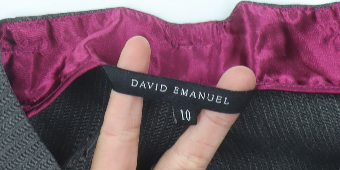 David Emanuel Women’s Grey Size 10 Straight Leg Dress Trousers