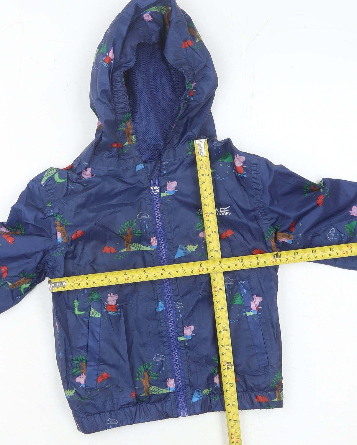 Regatta Boys Blue Peppa Pig Waterproof Rain Coat Jacket 3 Years Hooded
