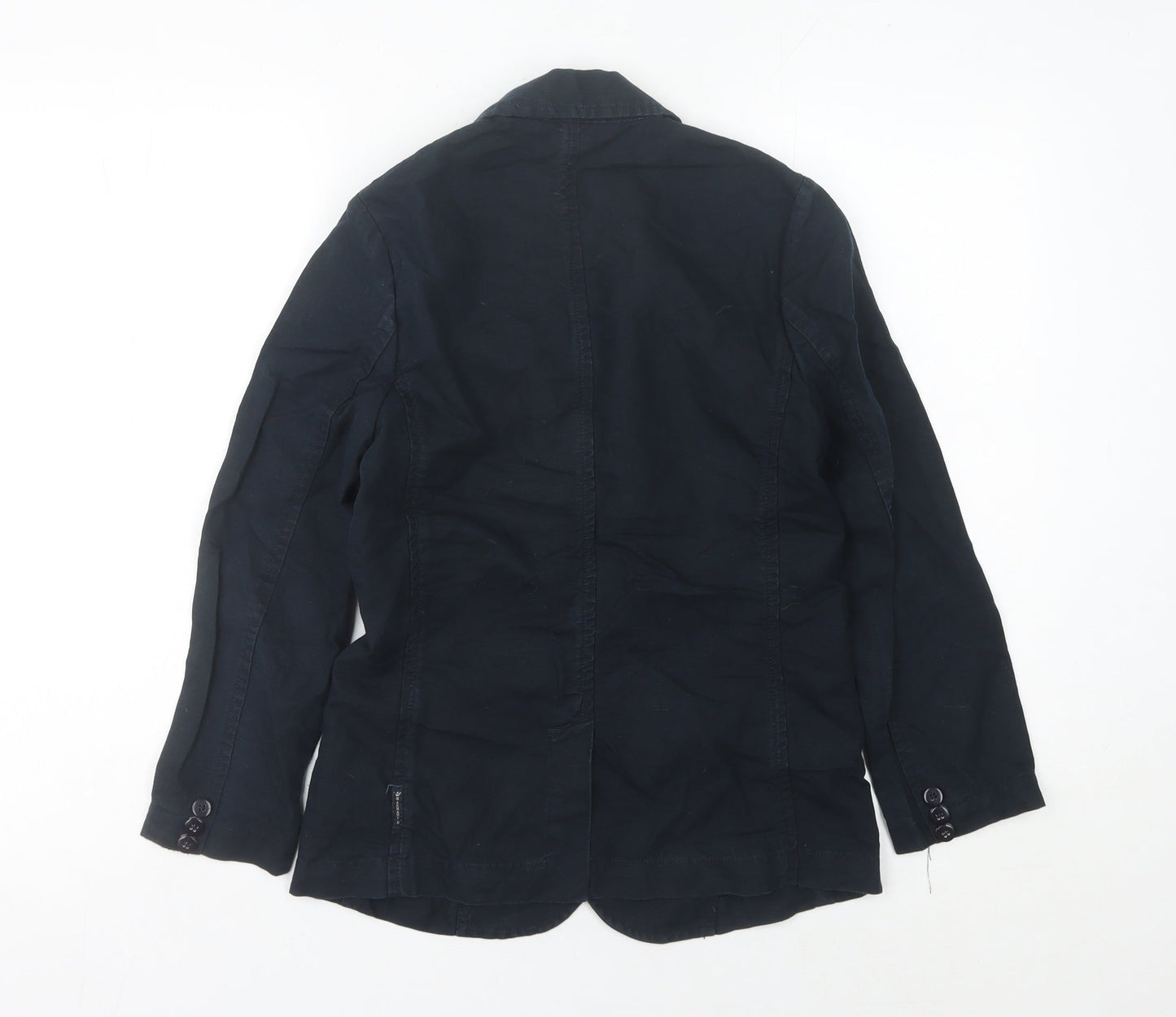 Armani Junior Boys Black 12 Years Regular Fit Cotton Linen Suit Jacket