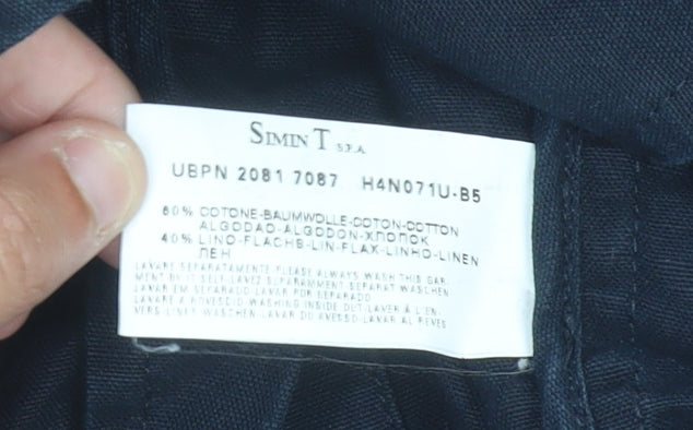 Armani Junior Boys Black 12 Years Regular Fit Cotton Linen Suit Jacket