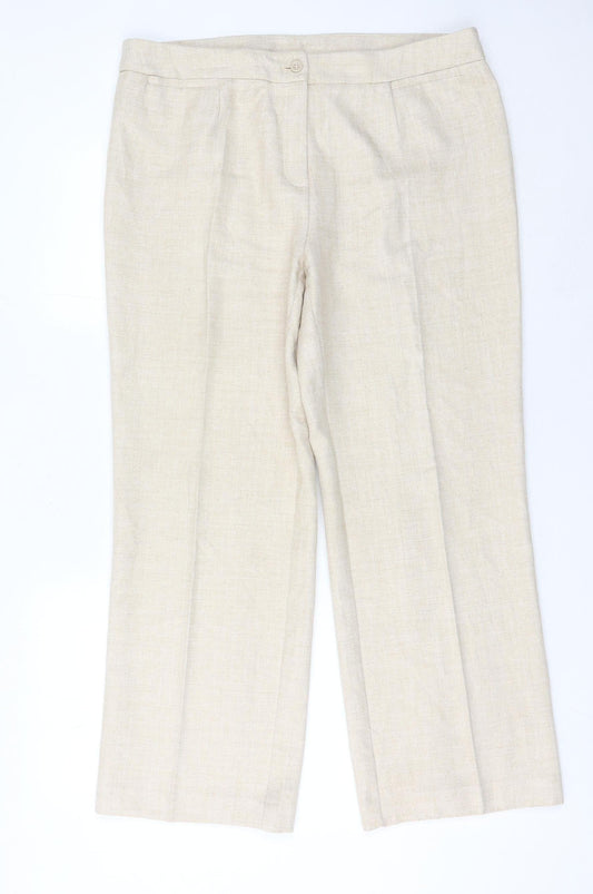 EWM Pure Classics Women's Beige Size 16 Straight Dress Pants