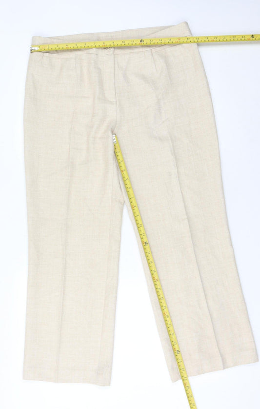 EWM Pure Classics Women's Beige Size 16 Straight Dress Pants