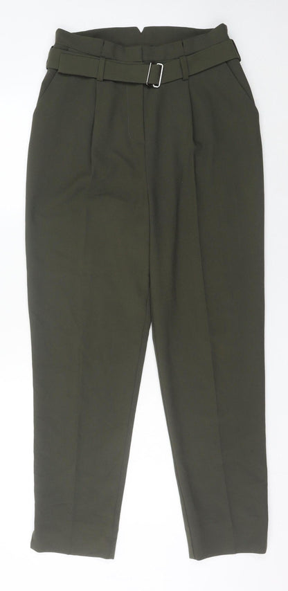 Monsoon Women’s Green Size 10 High Rise Tapered Trousers Belted