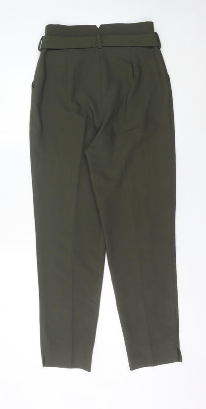 Monsoon Women’s Green Size 10 High Rise Tapered Trousers Belted