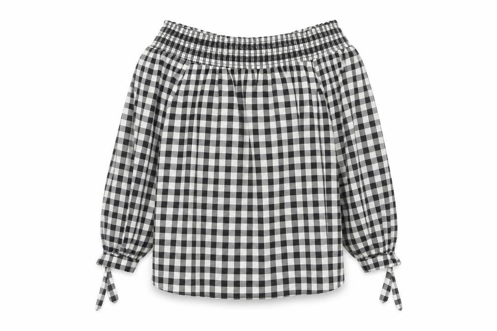 Womens UK Size 12 New Look Black Peasant Blouse