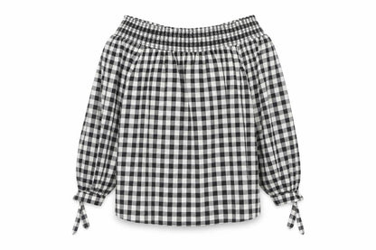 Womens UK Size 12 New Look Black Peasant Blouse