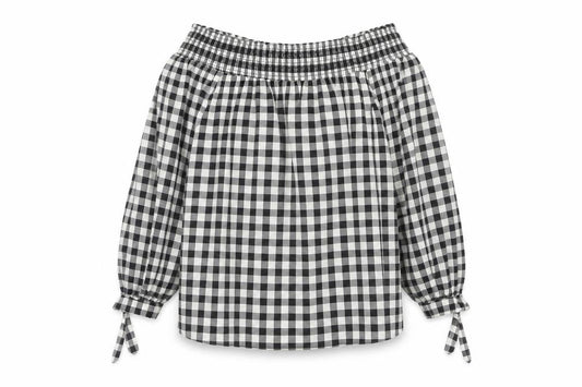 Womens UK Size 12 New Look Black Peasant Blouse