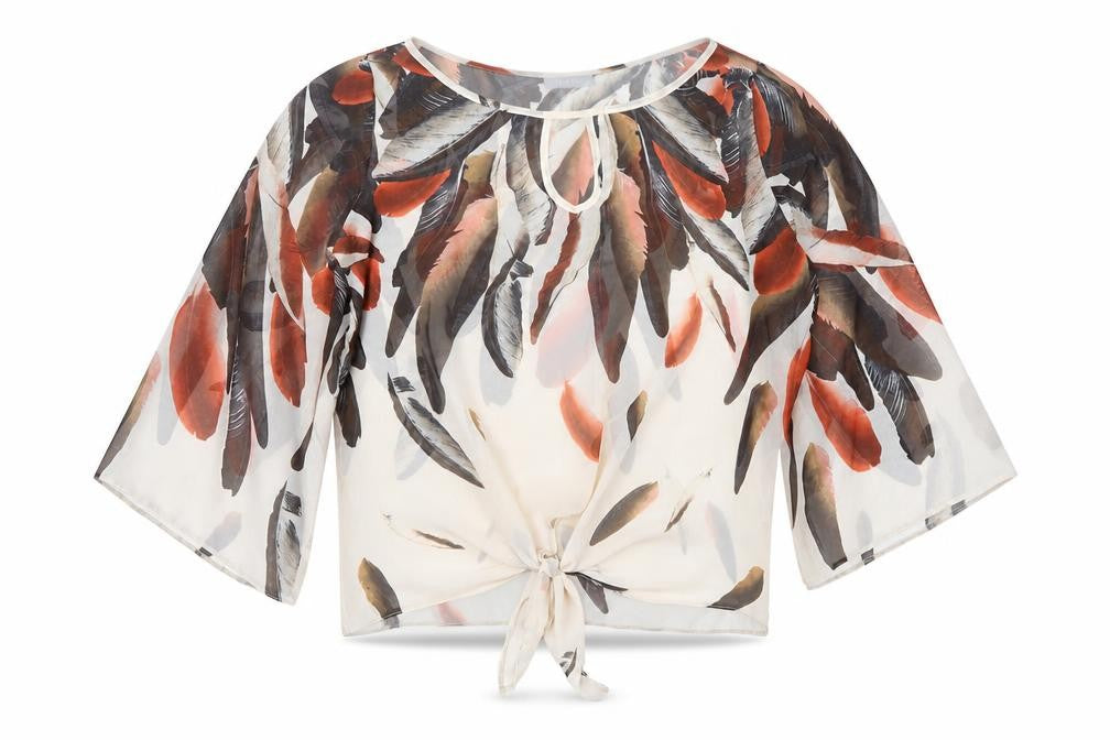 Womens UK Size M Wallis Multicoloured Cropped Blouse