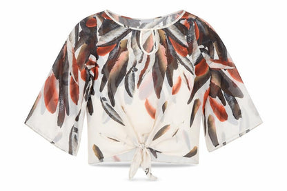Womens UK Size M Wallis Multicoloured Cropped Blouse