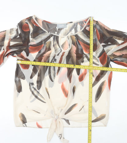 Womens UK Size M Wallis Multicoloured Cropped Blouse