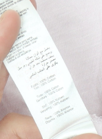 New Look Women Pink Size 12 Cotton Cold Shoulder Crochet Blouse