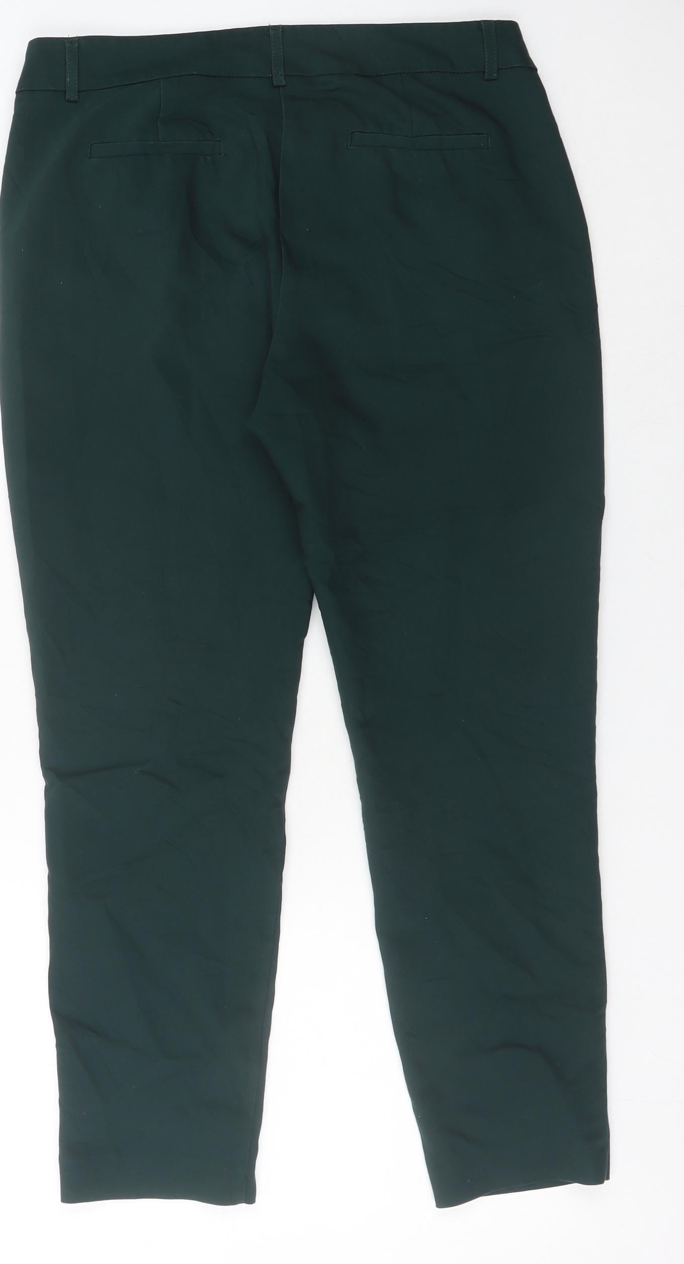 Reserved Women’s Green Slim Fit Straight Leg Trousers Size 14
