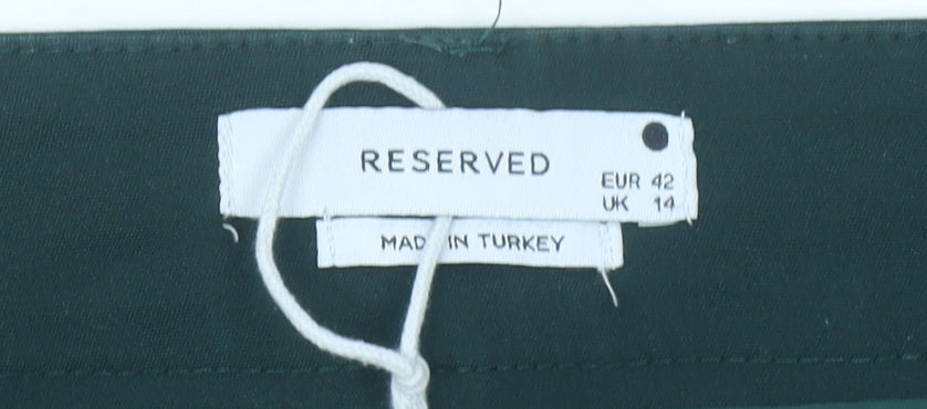 Reserved Women’s Green Slim Fit Straight Leg Trousers Size 14