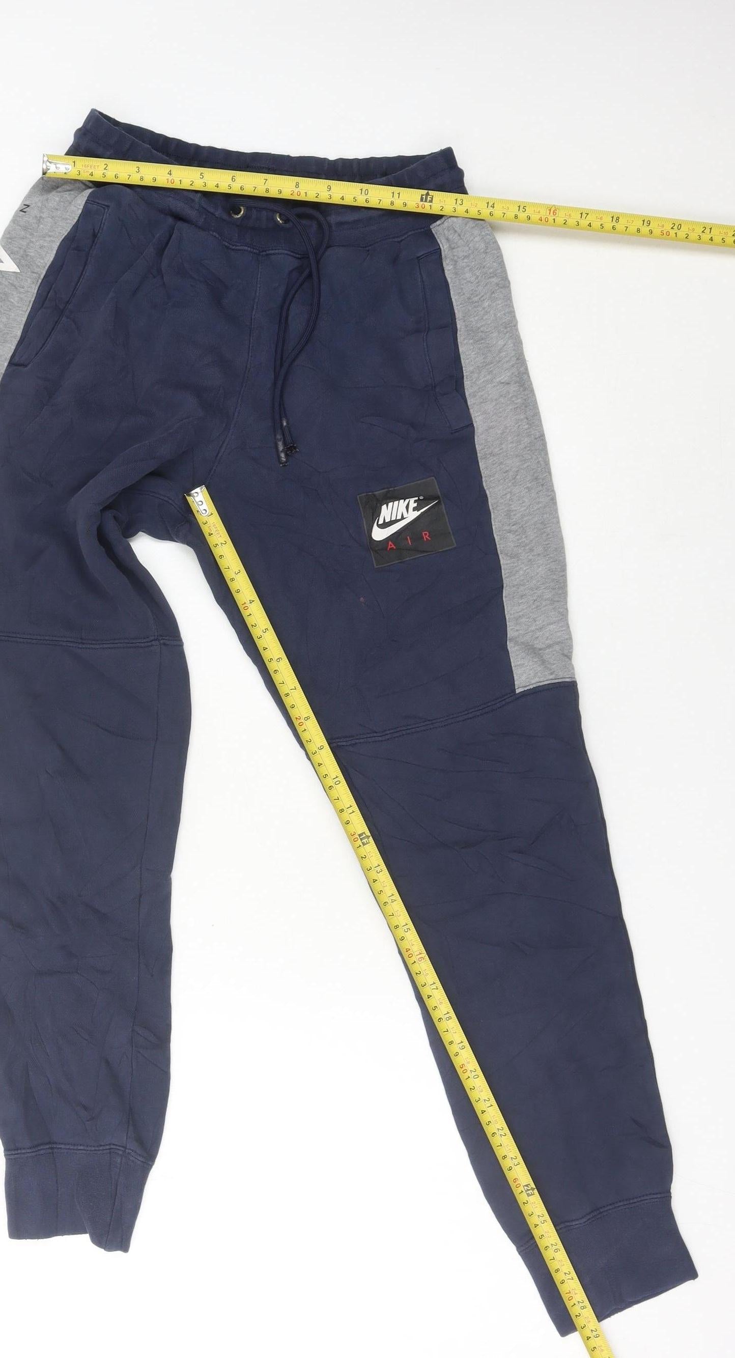 Nike Men's Blue Jogger Trousers S Regular Fit Cotton Blend