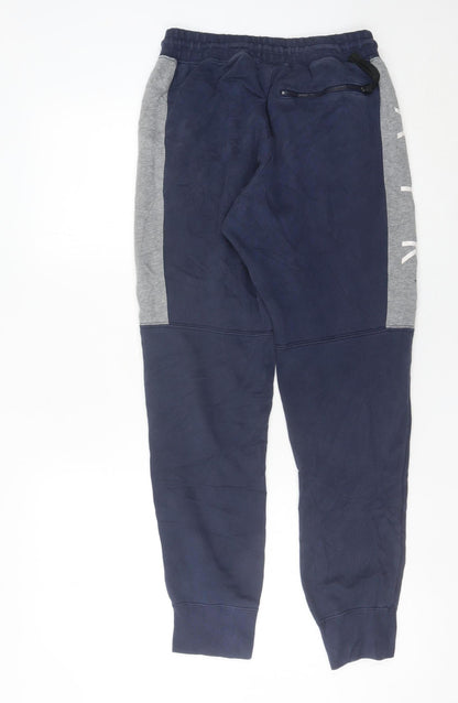 Nike Men's Blue Jogger Trousers S Regular Fit Cotton Blend