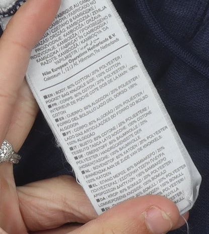 Nike Men's Blue Jogger Trousers S Regular Fit Cotton Blend