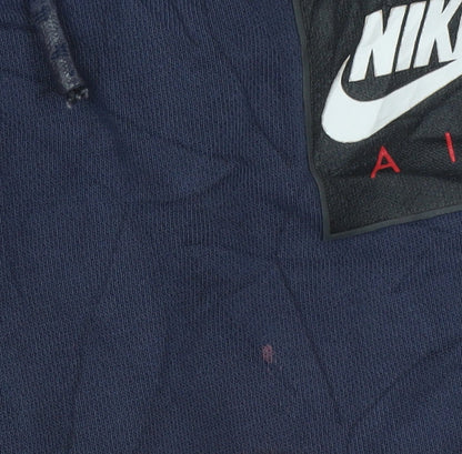 Nike Men's Blue Jogger Trousers S Regular Fit Cotton Blend