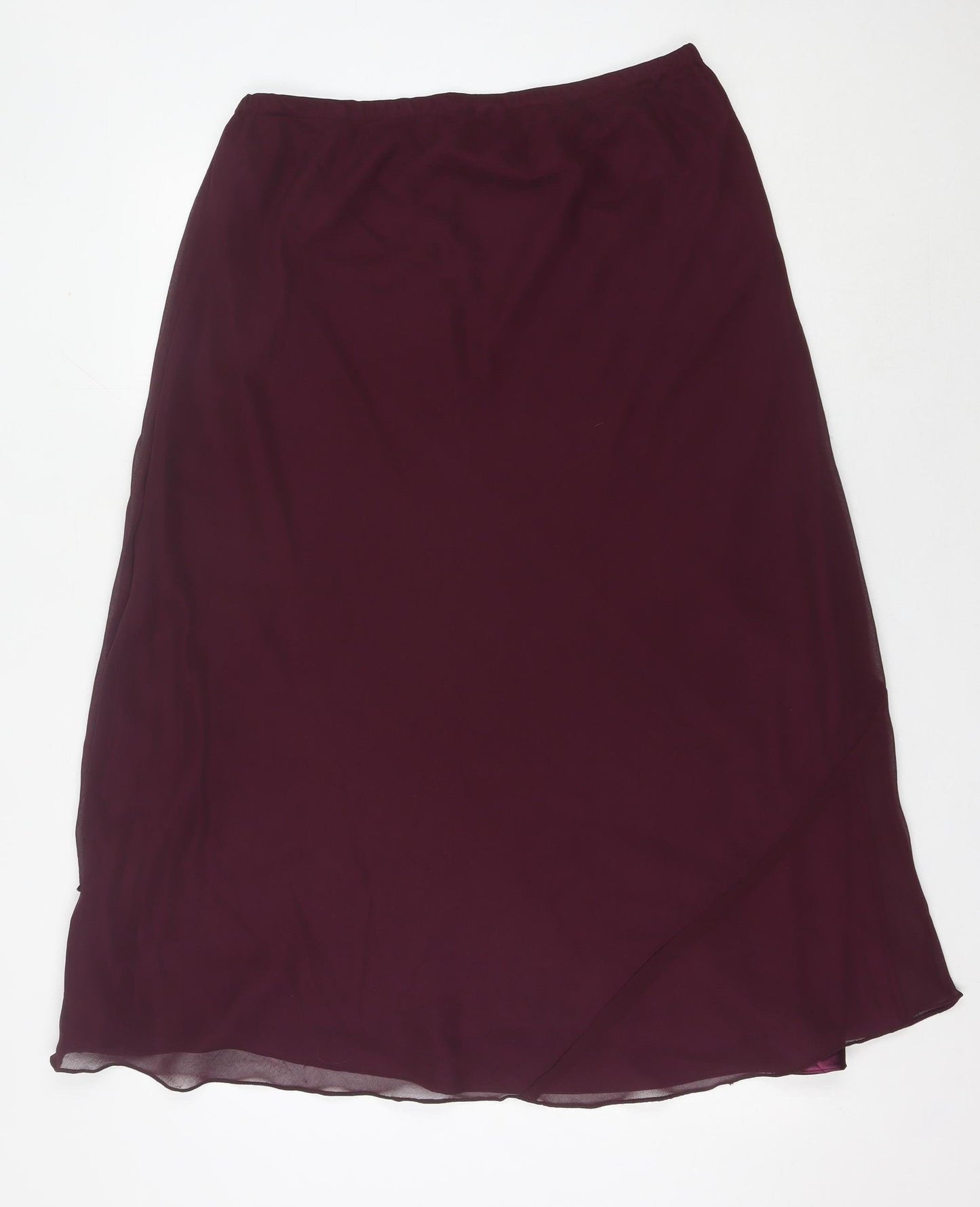 Classics Women’s Purple A-Line Midi Skirt Size 18 Beaded Floral Lined