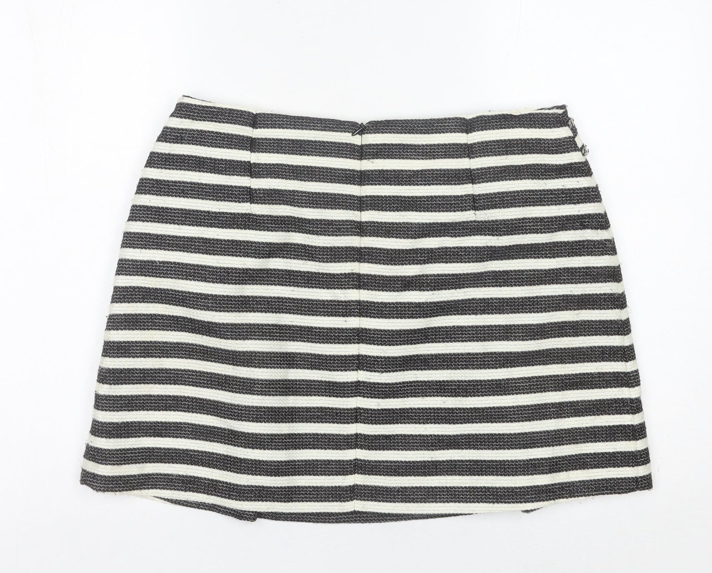 Miss Selfridge Women’s Black Striped A-Line Short Skirt Size 14