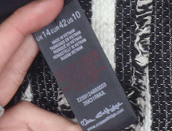 Miss Selfridge Women’s Black Striped A-Line Short Skirt Size 14