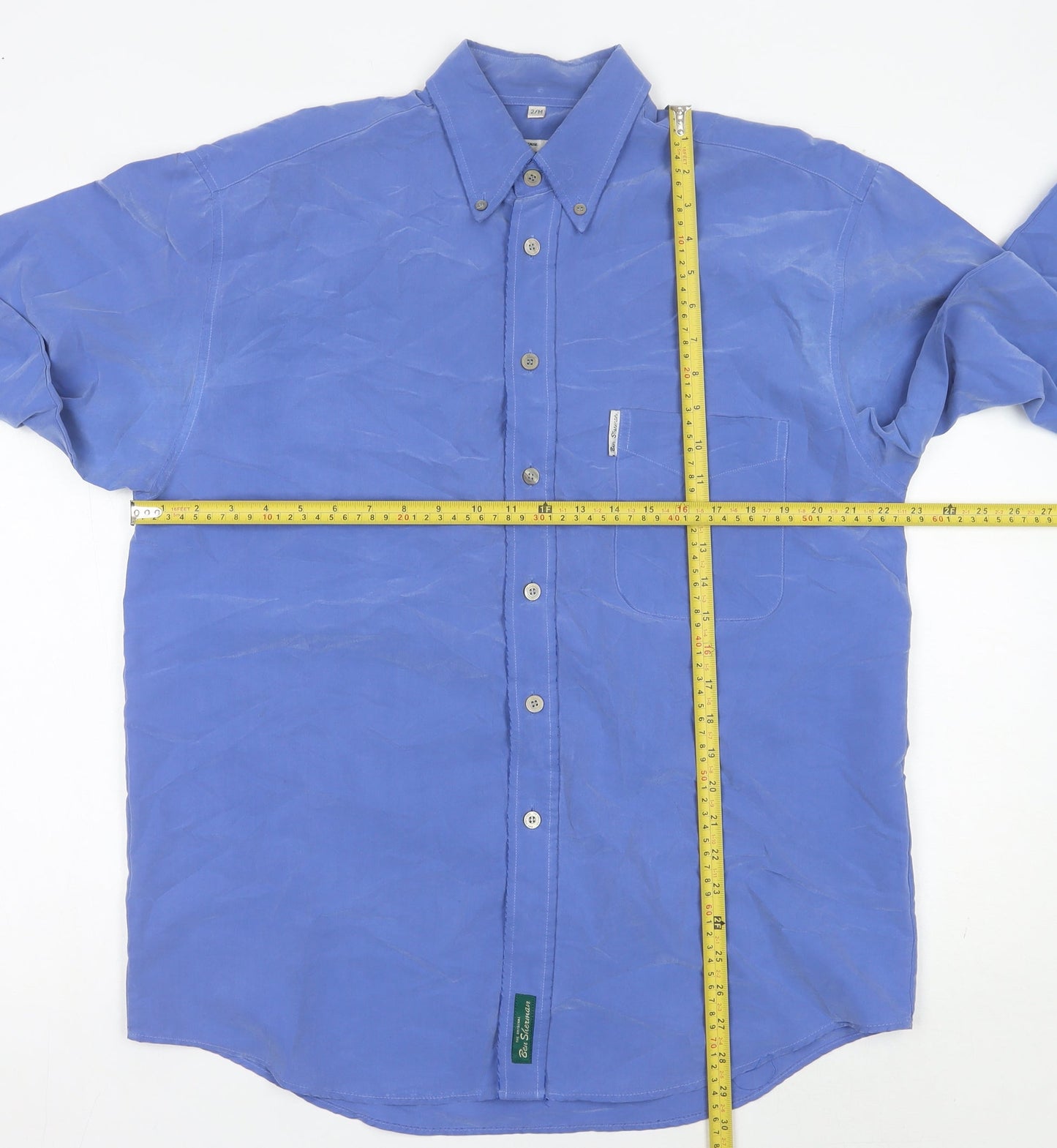 Ben Sherman Men's Blue M Button-Up Long Sleeve Cotton Shirt