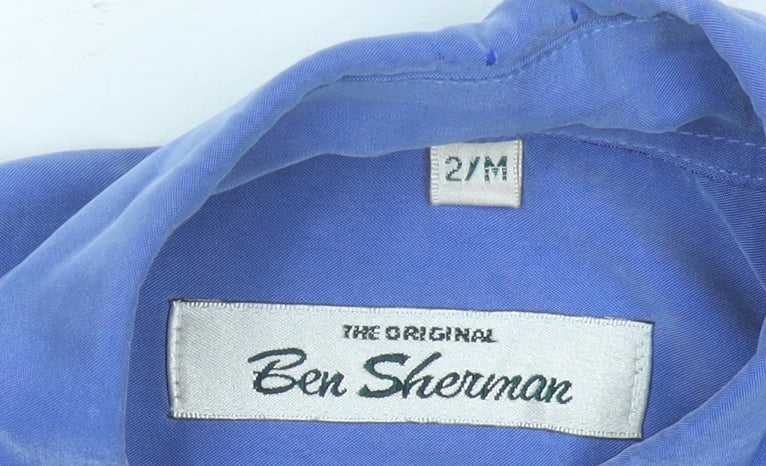 Ben Sherman Men's Blue M Button-Up Long Sleeve Cotton Shirt