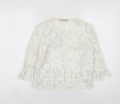 Pennyblack Women’s White Size 8 Lace Jersey Short Jacket Spring Summer