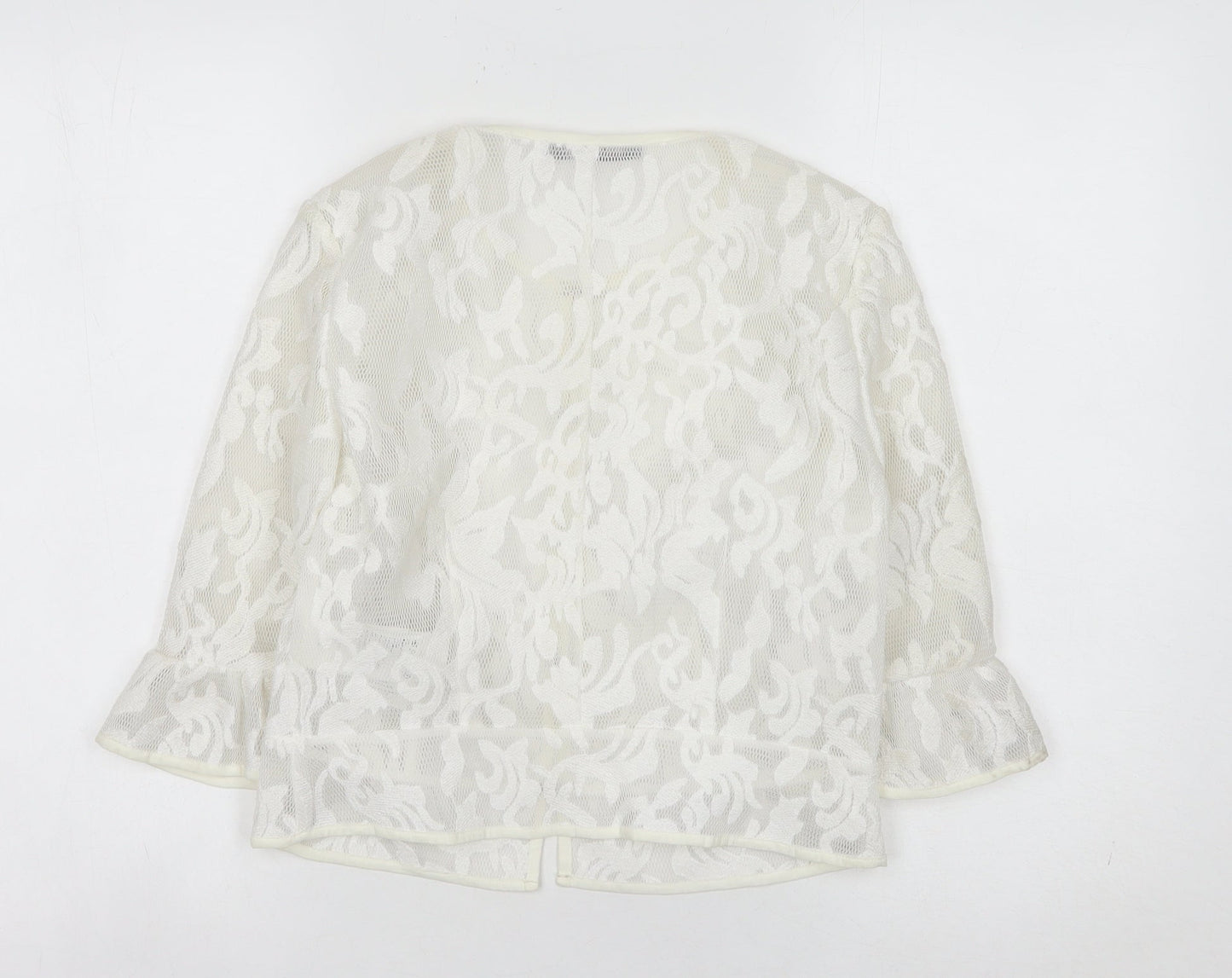 Pennyblack Women’s White Size 8 Lace Jersey Short Jacket Spring Summer