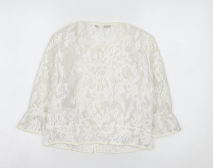 Pennyblack Women’s White Size 8 Lace Jersey Short Jacket Spring Summer
