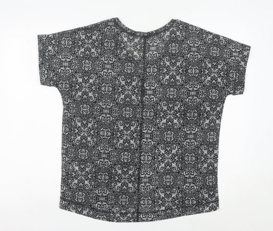 Womens UK Size 14 Peacocks Black Basic T-Shirt