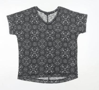 Womens UK Size 14 Peacocks Black Basic T-Shirt