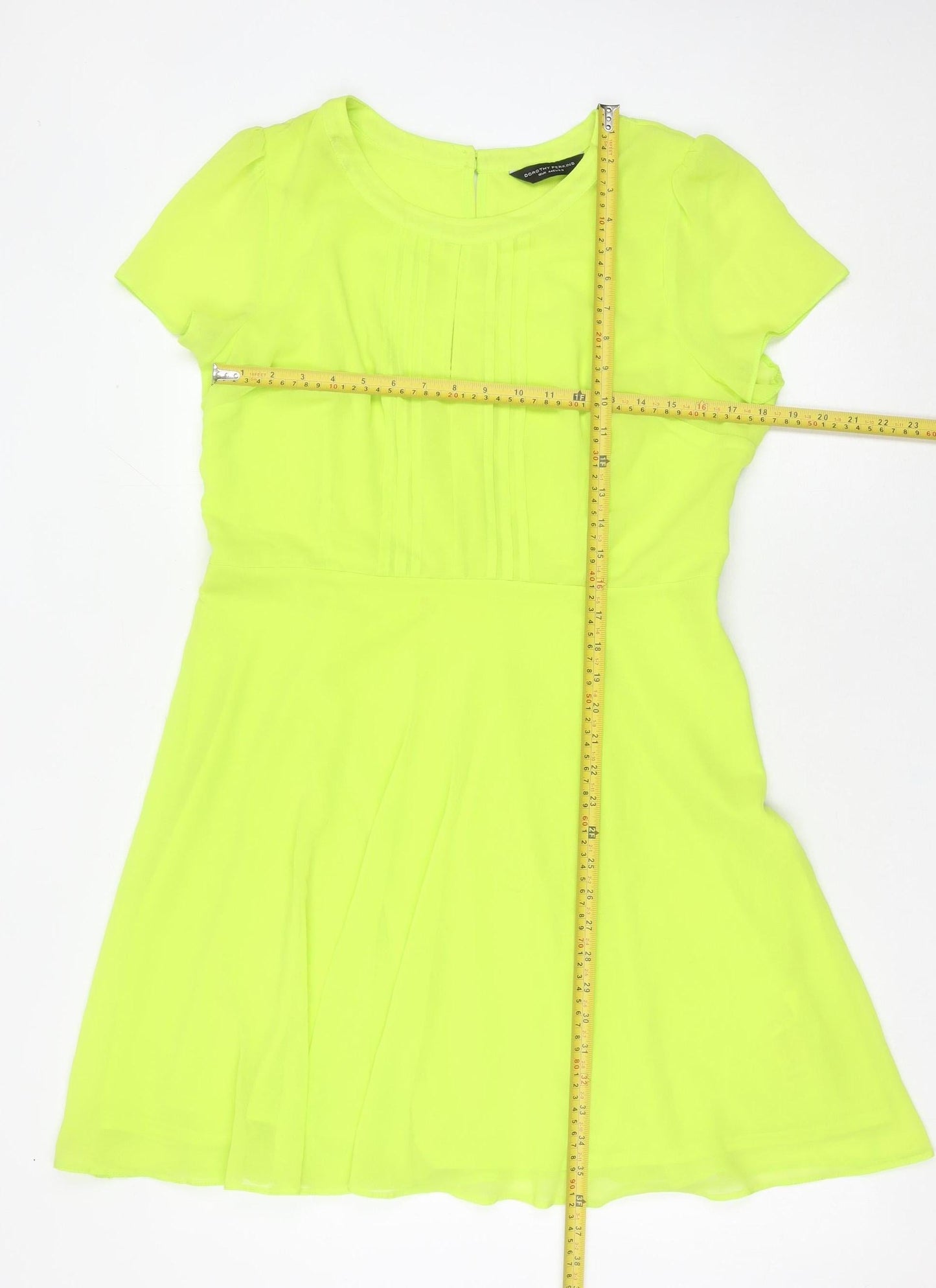 Dorothy Perkins Women’s Yellow Fit & Flare Knee Length Dress Size 16