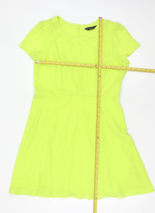 Dorothy Perkins Women’s Yellow Fit & Flare Knee Length Dress Size 16