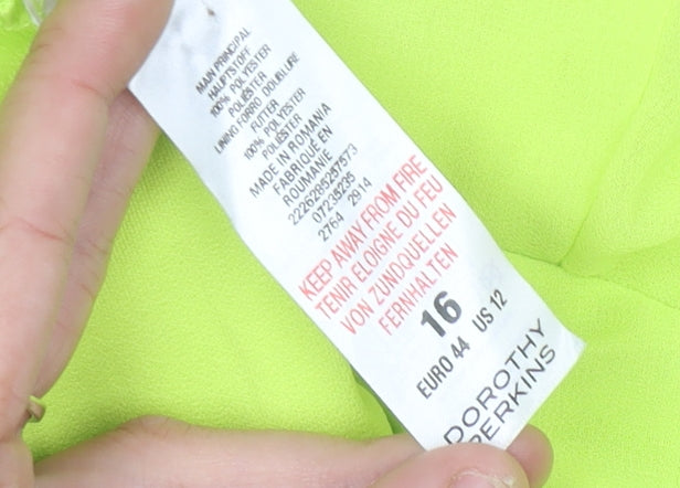 Dorothy Perkins Women’s Yellow Fit & Flare Knee Length Dress Size 16