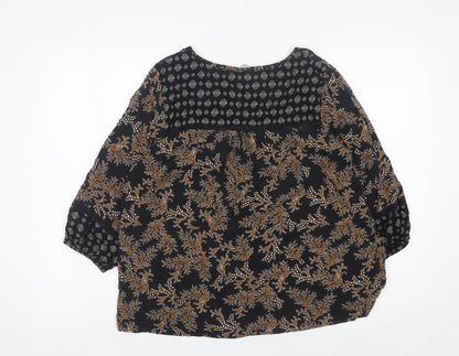 Womens UK Size 14 M&Co Black Tunic Blouse