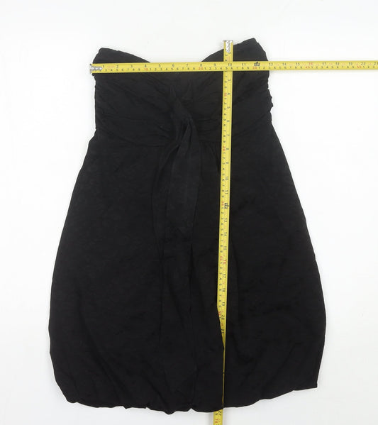 Miss Selfridge Womens Black Size 8 Strapless Bubble Hem Party Dress