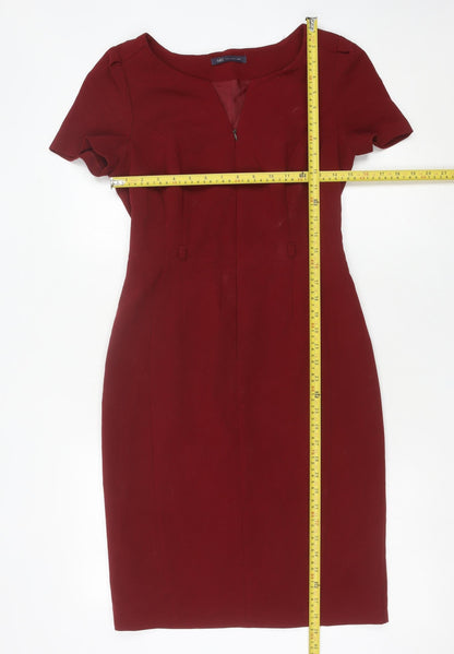 Marks and Spencer Women’s Red Size 8 Sheath Knee Length Dress