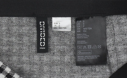 H&M Women Black Check Knee Length Straight Skirt Size S