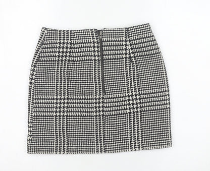 H&M Women’s Black Check Tweed Short Pencil Skirt Size 8 High Rise
