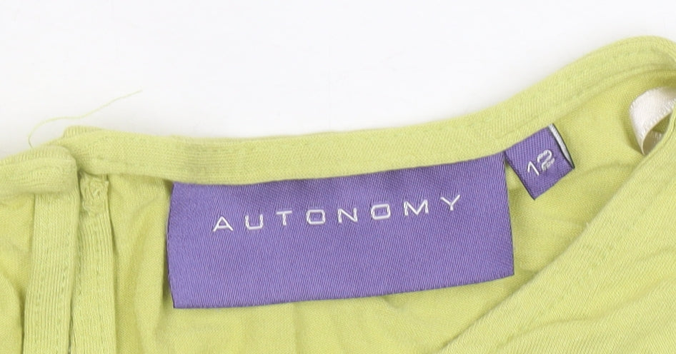 Autonomy Women’s Green Grey Black Colourblock A-Line Dress Size 12