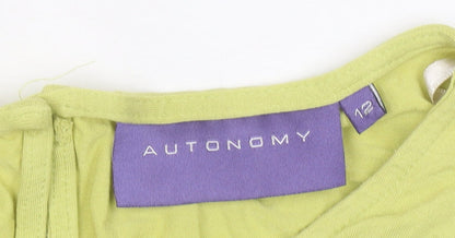 Autonomy Women’s Green Grey Black Colourblock A-Line Dress Size 12