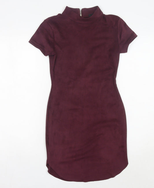 AX Paris Women’s Purple Short Bodycon Dress S High Neck Party