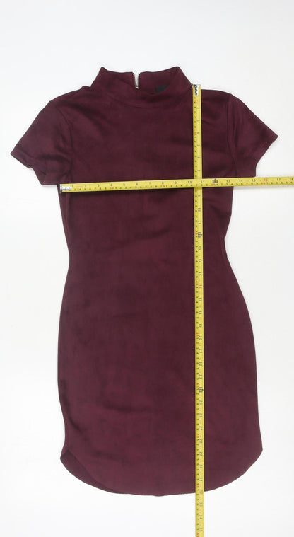 AX Paris Women’s Purple Short Bodycon Dress S High Neck Party