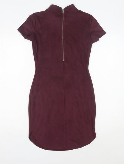 AX Paris Women’s Purple Short Bodycon Dress S High Neck Party