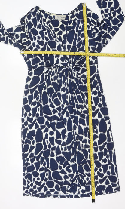 Mary Portas Women’s Blue Animal Print Shift Dress Size 12 Knee Length