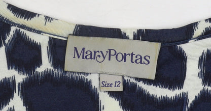 Mary Portas Women’s Blue Animal Print Shift Dress Size 12 Knee Length